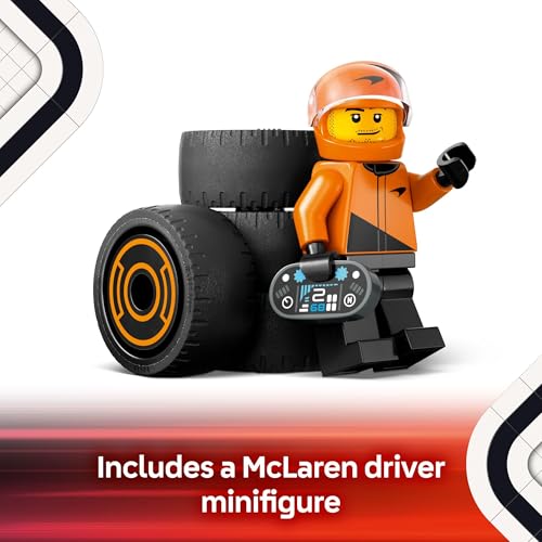 LEGO City F1 Driver with McLaren Race Car - Building Kit for Kids Ages 6+ - Collectible Gift for Boys and Girls - 60442