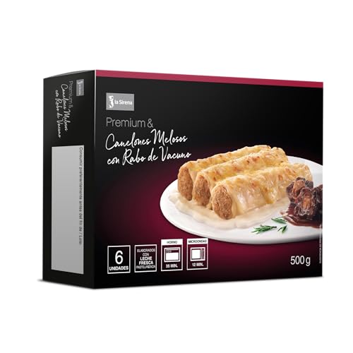 La Sirena Canelones Melosos con Rabo de Vacuno Premium, 6 unidades, 500g (Congelado)