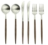 クチポール(Cutipol) GOA ゴア ブラウン デザート 6点セット(ナイフ・フォーク・スプーン 各2本ずつ) 外箱なし カトラリー セット [並行輸入品]