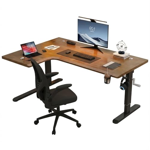 FXLKLUXE ���~�f�X�N �X�^���f�B���O�f�X�N �p�\�R���f�X�N l�� ��160cm 180cm 25mm�̖��C�ރe�[�u���g�b�v �w�K�� �ω׏d200kg �h�����N�z���_�[�t���E�w�b�h�z���t�b�N�t�� ���߉\�ȋr�t��75~110cm ���ɋ����A�ώ�������