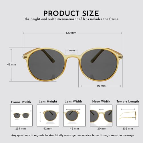 Image of ENRICO Classic Round Polarized Glasses for Men & Women | Full Rim Round Stylish Polarised Sunglasses Man & Women |100% UV Protected