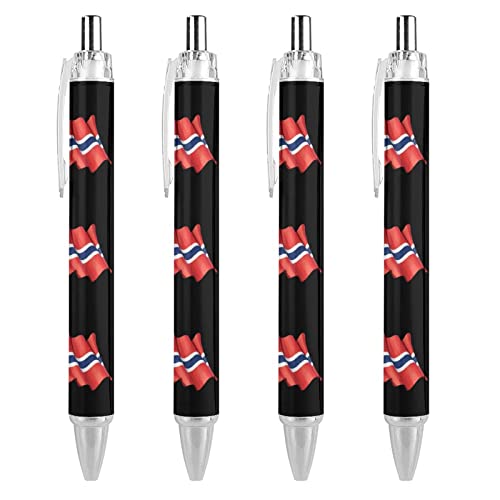 Bolígrafo de Noruega retráctil y elegante, ideal para un estilo de vida de oficina moderno, de 4 u