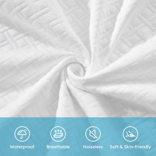 Cozymaker Queen Size 100% Waterproof Mattress Protector, Cooling Mattress Cover Fitted 8-21