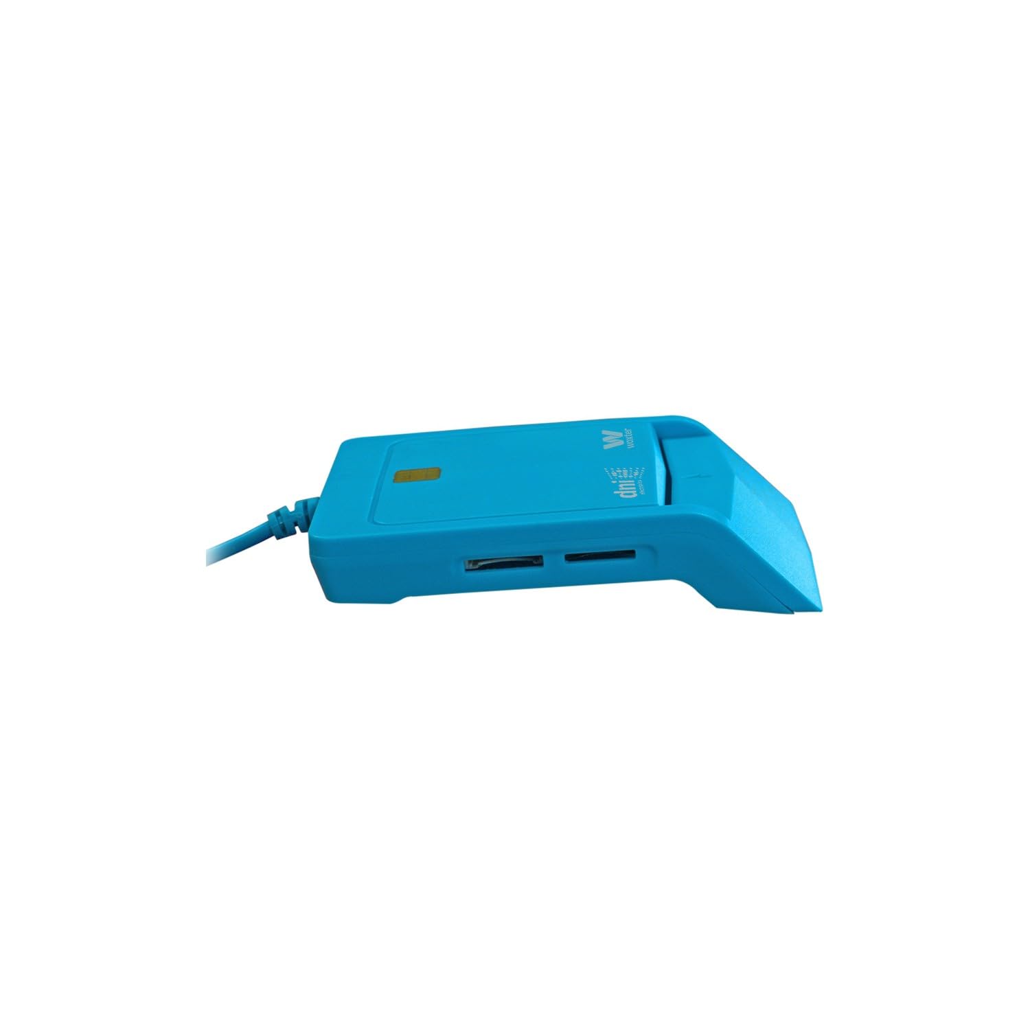 Visita la tienda de Woxter Woxter Lector Dni Combo - Lector DNI electrónico 3.0 y 4.0, Compatible con Las Tarjetas Smart Cards o Tarjetas Inteligentes, con 3 Ranuras para Tarjetas, Color Azul in use