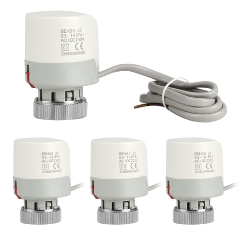 CPROSP 4tlg Stellantrieb Thermoelektrischer 230V, Stellmotor Fussbodenheizung Thermot M30 x 1,5 NC 4,5mm Hub für Fußbodenheizung Heizkörper