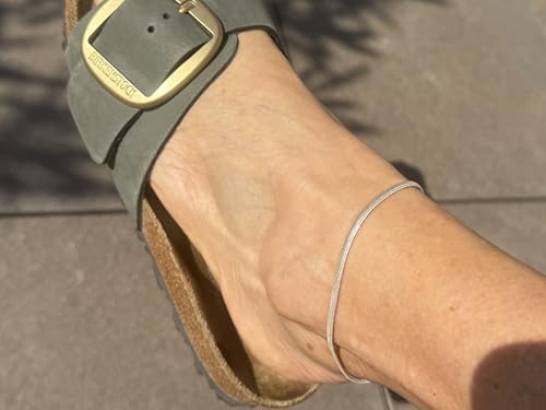 Bracelet de cheville en argent pour femme de longueur 21 cm - 4