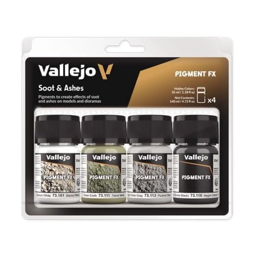Vallejo 73193 Pigmentos - Colores Acrílicos, Holín Y Cenizas, 35 ml, 4 uds