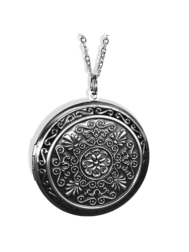 Collier médaillon argent antique L'Alhambra : vos photos protégées dans un bijou