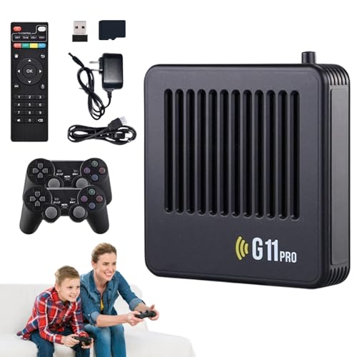 2025 Retrowave G11 Pro, G11 Pro Konsole, G11 Pro Game Box, 256GB Retro Videospiel mit über 60000 Spielen, Plug & Play, mit 2 Kabellosen Dual-Controllern (64gb)