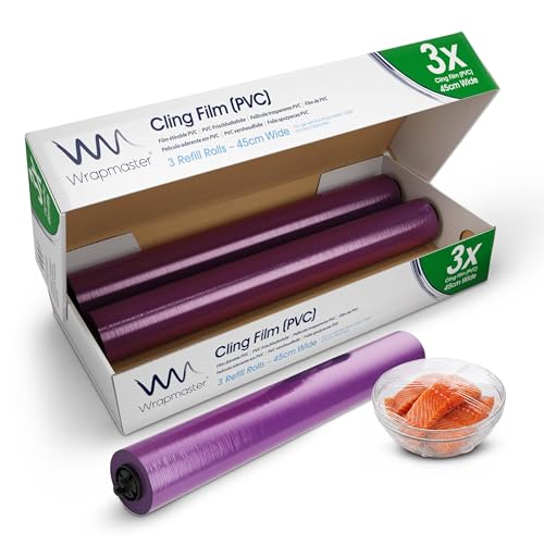 We Can Source It Ltd - Wrapmaster 1000 Cling Film 30cm x 100m 3 Rolls Premium Kitchen Wrap for Professional Catering Food Preservation and Freezing Compatible with Wrapmaster Dispensers