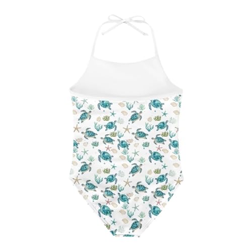 Image of Girls One Piece Swimsuit Summer Quick Dry Beach Sport Bathing Suit Halter Strap 1-10 Little Kids Toddler Swimwear