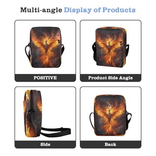 messenger bags Shoulder Crossover Bag crossbody purses for women Adjustable Strap for Outdoor Daily Outdoor Daily- Fire Bird Red Phoenix4