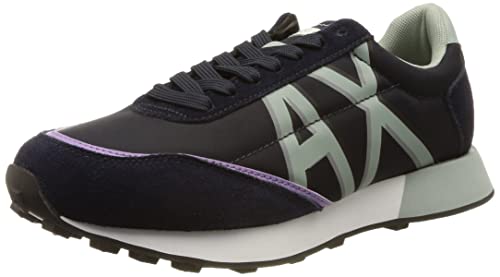 Motivo geometrico ARMANI EXCHANGE Serg Geometric Pattern, Scarpe da Ginnastica Donna, Dark Blue Dust, 41 EU
