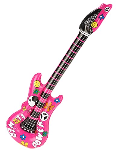 DEGUISE TOI Chitarra Gonfiabile Rosa - Rosa - Taglia Unica