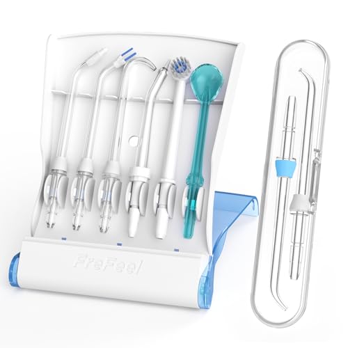 Replacement Heads for Waterpik Replacement Picks for Water Pik Water Flosser (8 Tips Combo + Storage Case + Travel Case)