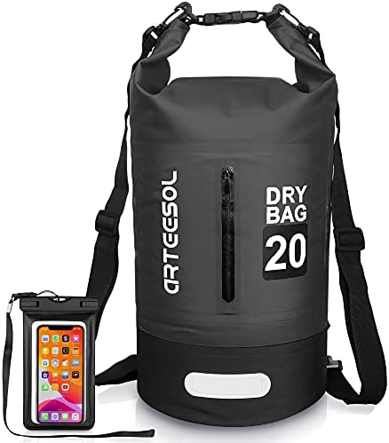 Borsa Impermeabile 5L/10L/20L/30L Waterproof Dry Bag Zaino Sacca Stagna con Doppia Tracolla per Nuoto Kayak Canottaggio Pesca Viaggiare in Bicicletta Spiaggia