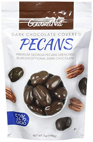 Gourmet Nut Dark Chocolate Covered Pecans, 52% Cacao, Vegan, Non-Dairy, Premium Dark Chocolate, 7 Oz (Pack Of 1)