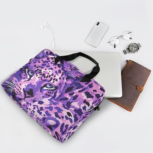 Maletín para portátil estampado de leopardo morado 13-15.6 pulg miniatura 7