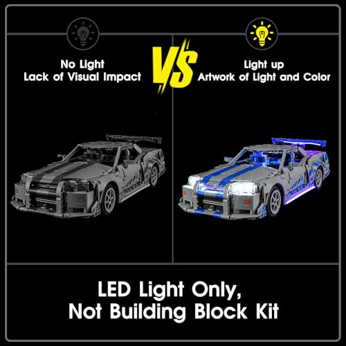 Image of LED Light for Lego 42210 2 Fast 2 Furious Nissan Skyline GT-R (R34) Set, Light Kit Compatible with Lego 42210 Building Blocks Model, Not Included The Model Set