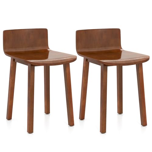 GOFLAME Acacia Wood Dining Chairs