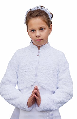 deine-Brautmode Kommunionjacke warme Jacke Jäckchen Bolero Kommunion Fell Pelz, Webpelzjacke 140 Cover