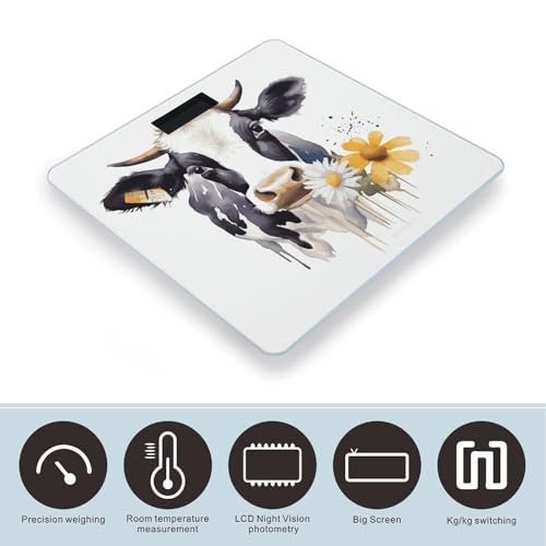Báscula de baño digital con vidrio templado, capacidad 400 lb miniatura 3
