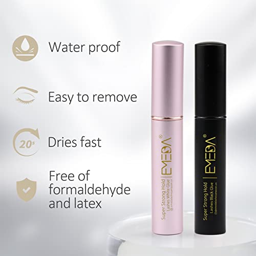 5. Bild von EMEDA Falsche Wimpern Klebe Superstarker Halt Klar Schwarzer Kleber Professioneller Latexfreier Wimpernkleber Wasserfester Wimpernkleber Bester Schwarzer Weißer Streifen Wimpernkleber
