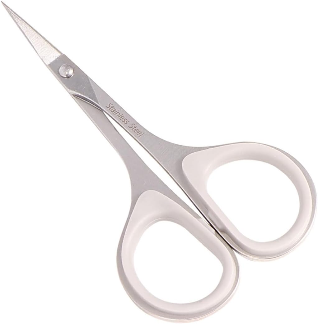 NUOBESTY Nose Hair Scissors and Eyebrow Trimmer Set 3pcs Stainless Steel Portable and Easy to Use Vibrissa Scissors for Precise Facial Hair Grooming