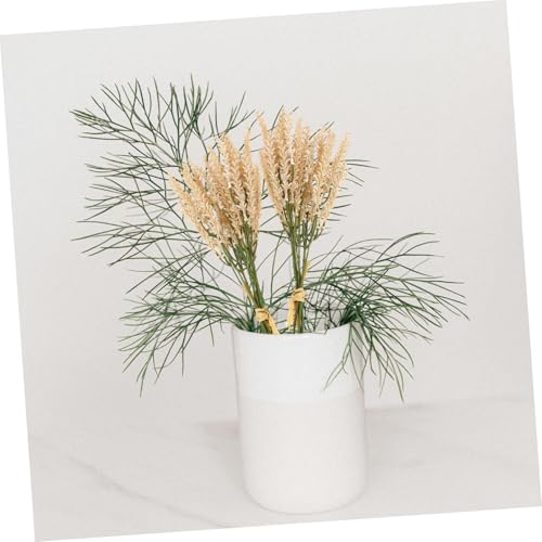2 piezas de decoración otoño trigo seco artificial miniatura 6