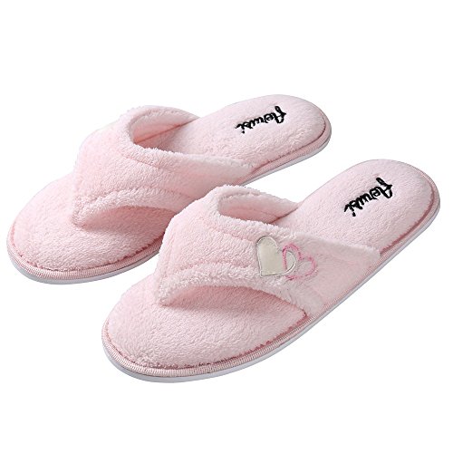 eBigValue Splash Spa Comfort Slippers for Women and Teens – Soft Thong Indoor Flip Flops with Non-Slip Sole and Cozy Fabric