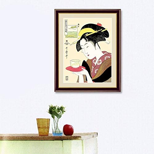 Amazon.co.jp: 喜多川歌麿『難波屋おきた』高精彩工芸画+手彩