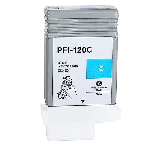 PFI-120 Ink Cartridge Pigment PFI120 Ink Tank Cartridge Cyan 130ml Compatible with Canon PFI-120 PFI-120C PFI120C for imagePROGRAF IPF TM-200 TM-205 TM-300 TM-305