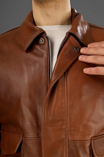 Image of Genuine Leather Jacket for Men | Vikram Bomber Jacket in Black & Brown