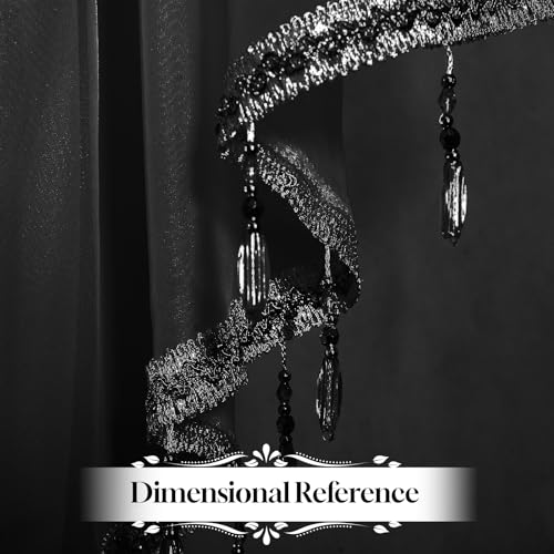 Gostady Beaded Triangle Sheer Valance Curtains Rod Pocket Bead Trim Tassel Voile Sheer Curtain Valance Sheer Lace Panels For Farmhouse Kitchen Bedroom Window Treatments Drape Decor thumb #1