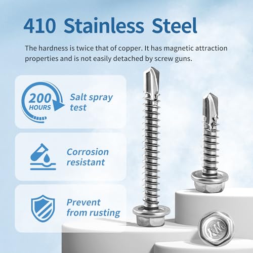 Tornillos Autoperforantes Acero Inoxidable 225pcs #8x3/4 miniatura 4