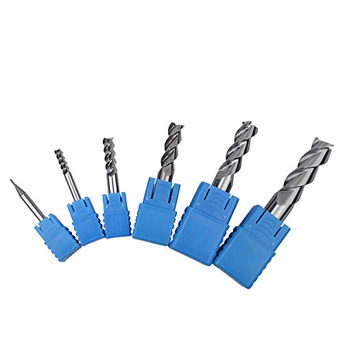 5Pcs HRC50 3Flute End Mill 1mm 1.5mm 2mm 2.5mm 3mm 4mm 5mm 6mm 8mm 10mm 12mm Aluminum Milling Cutter Helix Flat Endmills - (Dimensions: 5Pcs -3F-D10xD10x75L)