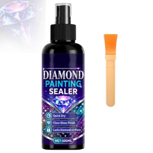 Diamond Painting Sealer Spray 3.38 Fl Oz High Gloss Diamond Art Sealer Spray for Permanent Lock & Shine Glossy Finish Dries Fast & Lasts (1Pcs)