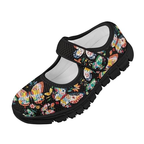 Forchrinse Pink Boston Terrier Floral Print Girls Dress Shoes Mary Jane Flats Pink for Kids and Toddler Size 11-2.5 School Uniform Sneakers Lightweight Walking Shoes4