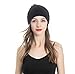 ZLYC Women Fashion Knit Slouchy Beanie Hat Thin Stretch Skull Caps (Solid Black)