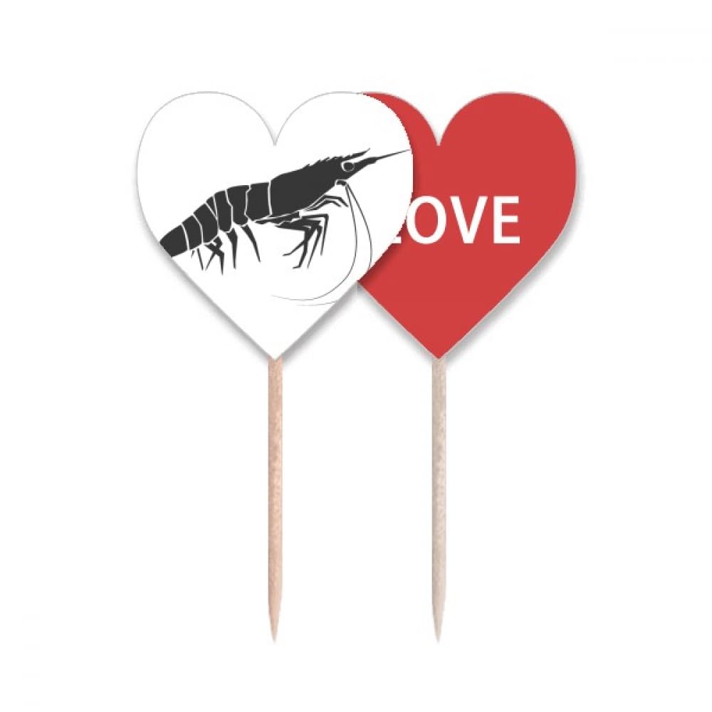 Marine organism cupcake pick pique en bois amour et crevette pour buffet