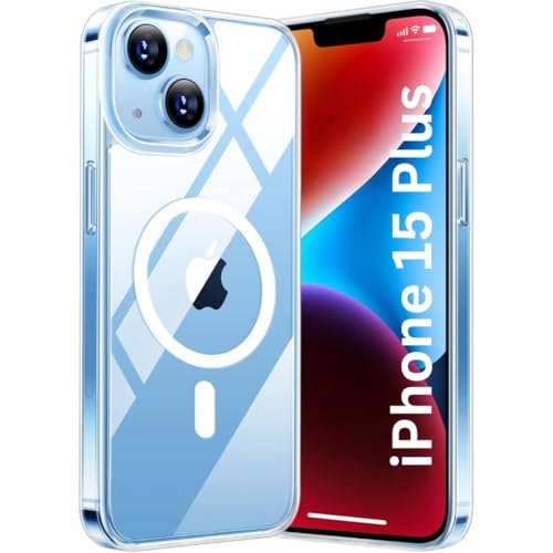 Image of Back Case Cover for iPhone 15 Plus | Mag-Safe Compatible | Camera Protection | Transparent Phone Case Cover for Apple i Phone 15 Plus | i Phone 15Plus TPU Transparent Back Cover Case
