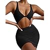Kaximil-Womens-Sexy-Bodycon-Sleeveless-Cut-Out-Ruched-Tank-Mini-Club-Party-Dresses Kaximil Women's Sexy Bodycon Sleeveless Cut Out Ruched Tank Mini Club Party Dresses, Small, Black