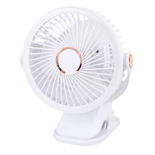 Keenso Ventilador de Escritorio, Configuración de 5 Velocidades 3 Niveles de Brillo de Rotación de 720 Grados en el Ventilador para la Cinta de Correr de la Oficina de la Oficina (WHITE)
