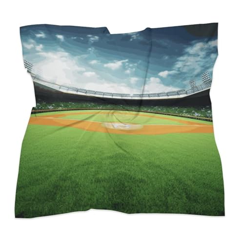 25" Square Head Scarf Baseball Field Lightweight Silk Scarf for Women Boho Neckerchief Soft Satin Bandanas Fashion Neck Scarves Silk Headwear for Bag Hair Scarves Gift3