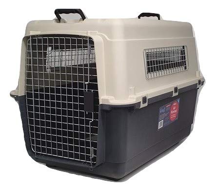 Henry Wag Air Kennel For Car, Sea or Air - Safe and Secure Travel for your Pets - Include Bowls and Travel Labels - Meets IATA regulations (Large 90 x 60 x 68cm)