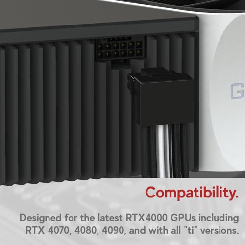 Image of LINKUP - AVA Left Angle PCIE 5.0 16Pin (12+4) to 3x8Pin | 16AWG Sleeved | Compatible with RTX50 RTX40 RTX30 FE | Designed for Corsair /ThermalTake PSUs Only | 70cm