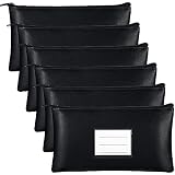 Paterr 6 Pcs Money Bags with Zipper PU Leather Deposit Bank Bag Security Money Pouch Receipt Holder Bank Pouch...