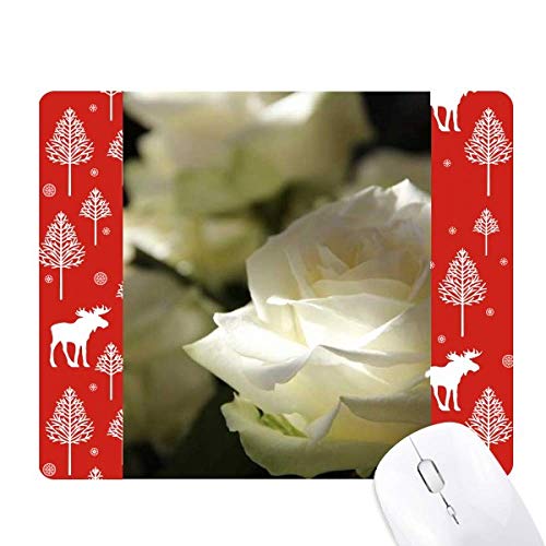 Souris grande taille rose blanche sombre sur le thème de la forêt et de Noël pour décoration
