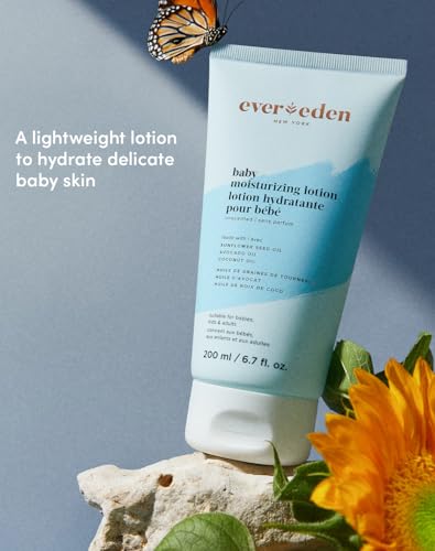 Image of Evereden Baby Body Lotion, Dermatologist-Tested, Unscented, 6.7 fl oz | Non-Greasy Baby Mositurizer, Clean & Gentle Baby Care, Fragrance-Free, National Eczema Association Accepted, 6.7 fl oz