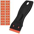flintronic Raschietto Vetroceramica, 1 PCS Raschietto + 20 Lame in plastica, Raschietto Forno per Vetro per Cucina e casa, Colla, Colore, Decalcomanie, Piano Cottura e Forno